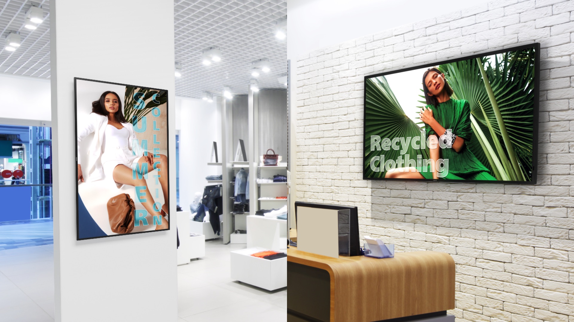 Philips Q-Line digitalni zasloni v sodobni trgovini